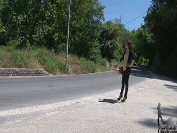 Boots Cleaning For A Pretty Hitch-hiker